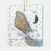 Mackinac Island MI Nautical Chart Keramisch Ornament (Links)
