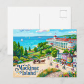 Mackinac Island Michigan Briefkaart (Voorkant / Achterkant)