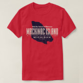 Mackinac Island Michigan Island Map T-shirt (Design voorkant)