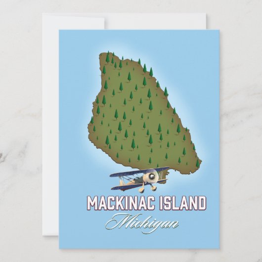 Mackinac Island Michigan-kaart (Voorkant)