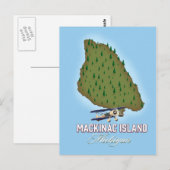 Mackinac Island Michigan kaart (Voorkant / Achterkant)