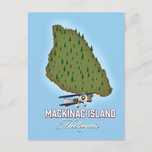 Mackinac Island Michigan kaart (Voorkant)