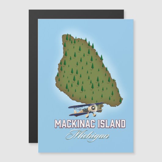 Mackinac Island Michigan kaart (Voorkant / Achterkant)