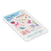 MacKinac Island Michigan Kaart Aangepaste coördina Magneet (Rechterzijde)