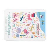 MacKinac Island Michigan Kaart Aangepaste coördina Magneet (Horizontaal)