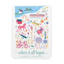 MacKinac Island Michigan Kaart Aangepaste coördina