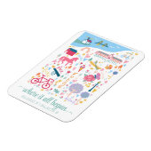 MacKinac Island Michigan Kaart Aangepaste coördina Magneet (Linkerzijde)