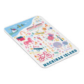 Mackinac Island Michigan Kaart Favoriete dingen Magneet (Rechterzijde)