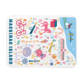 Mackinac Island Michigan Kaart Favoriete dingen Magneet (Horizontaal)