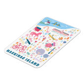 Mackinac Island Michigan Kaart Favoriete dingen Magneet (Linkerzijde)