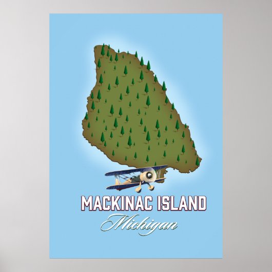 Mackinac Island Michigan kaart Poster (Voorkant)
