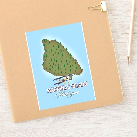 Mackinac Island Michigan kaart Sticker (Notitieboek)