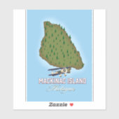 Mackinac Island Michigan kaart Sticker (Vel)