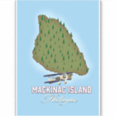 Mackinac Island Michigan kaart Sticker (Voorkant)