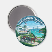 Mackinac Island Michigan Magneet (Voorkant / Achterkant)