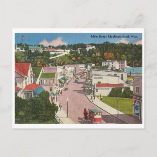  Mackinac Island, Michigan Main Street, Verenigde  Briefkaart (Voorkant)