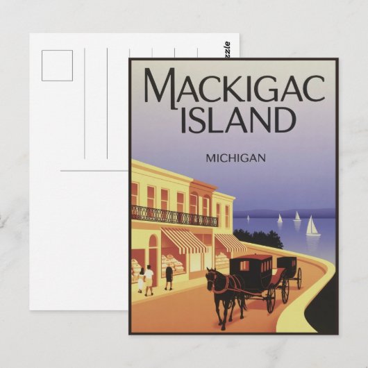 Mackinac Island Michigan met bloemen cadeau Briefkaart (Voorkant / Achterkant)