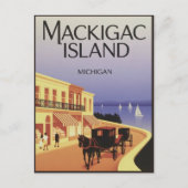 Mackinac Island Michigan met bloemen cadeau Briefkaart (Voorkant)