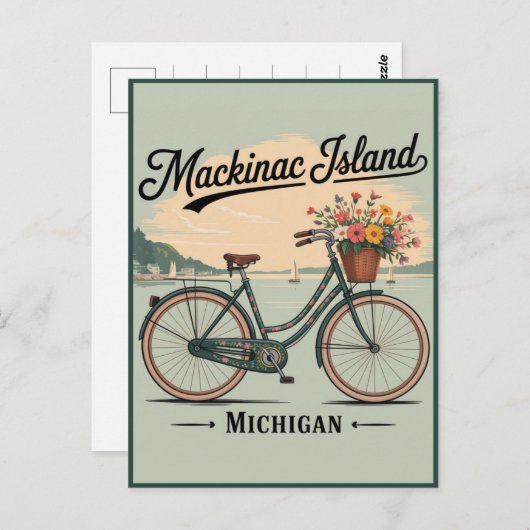 Mackinac Island Michigan met bloemen cadeau Briefkaart (Voorkant / Achterkant)