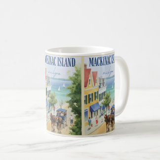 Mackinac Island Michigan met bloemen cadeau Koffiemok
