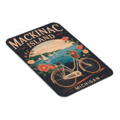  Mackinac Island Michigan met fietsbloemen Magneet (Rechterzijde)