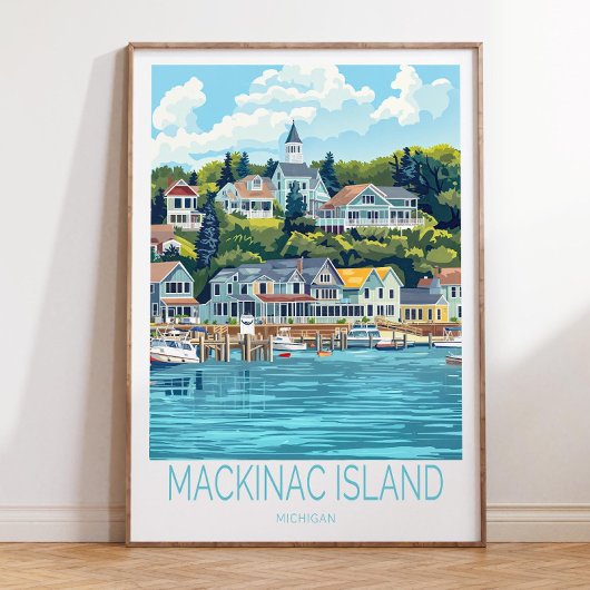 Mackinac Island Michigan Travel Poster, Mackinac Poster