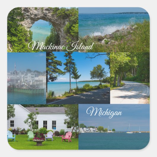 Mackinac Island Michigan Vierkante Sticker (Voorkant)
