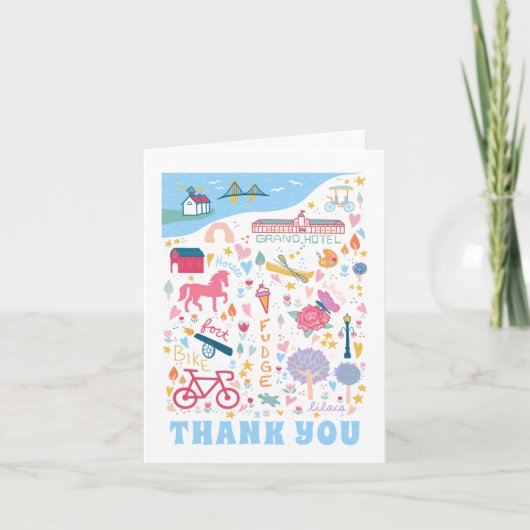 Mackinac Island Michigan vrijgezellenfeest Bedankkaart (Voorkant)