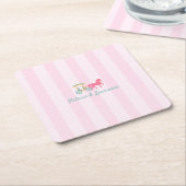 Mackinac Island Paard getrokken koets bruiloft Kartonnen Onderzetters (Schuin)