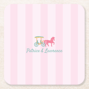 Mackinac Island Paard getrokken koets bruiloft Kartonnen Onderzetters