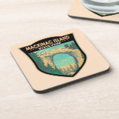 Mackinac Island State Park Michigan Arch Rock Bier Onderzetter (Linkerzijde)