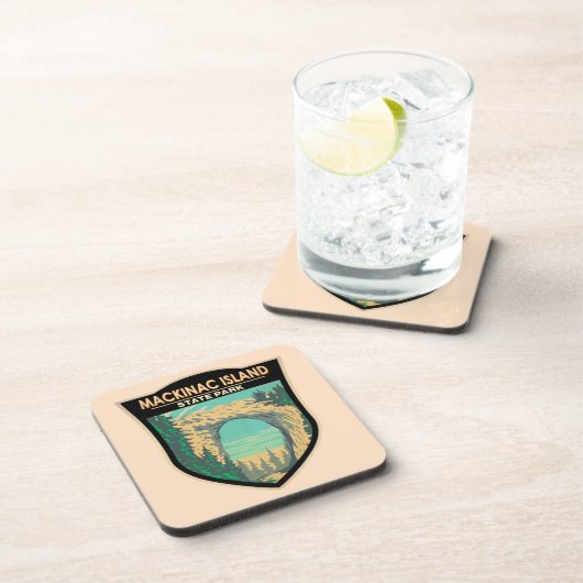 Mackinac Island State Park Michigan Arch Rock Bier Onderzetter (Rechterzijde)