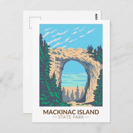 Mackinac Island State Park Michigan Arch Rock Briefkaart (Voorkant / Achterkant)