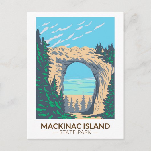 Mackinac Island State Park Michigan Arch Rock Briefkaart (Voorkant)