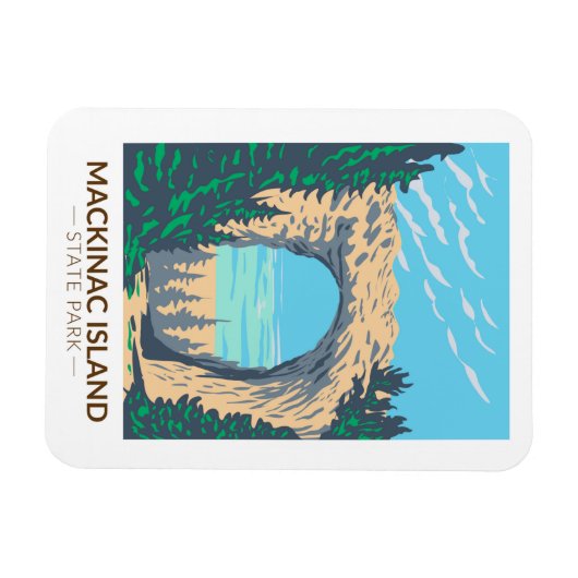 Mackinac Island State Park Michigan Arch Rock Magneet (Horizontaal)