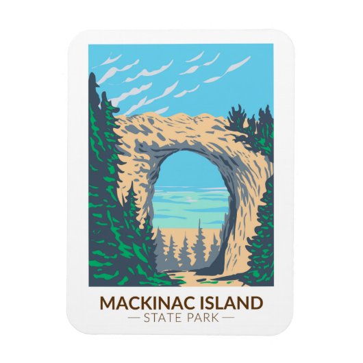 Mackinac Island State Park Michigan Arch Rock Magneet (Verticaal)