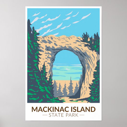Mackinac Island State Park Michigan Arch Rock Poster (Voorkant)