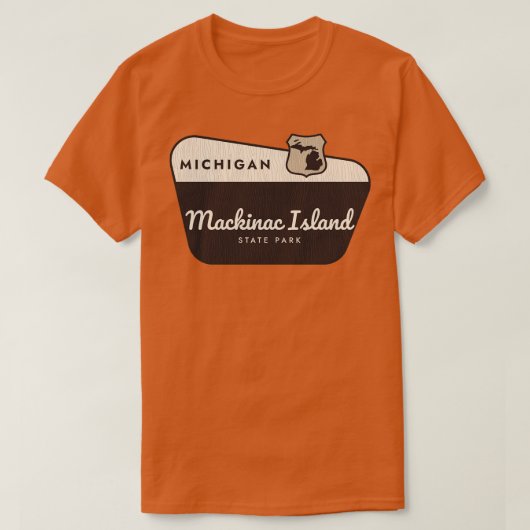 Mackinac Island State Park Michigan Welkomstbord T-shirt (Design voorkant)