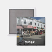 Mackinac Island Street Scene Magneet (Voorkant / Achterkant)