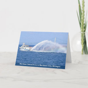 Mackinac Island Veerboot Mackinaw City Lege Groet Kaart