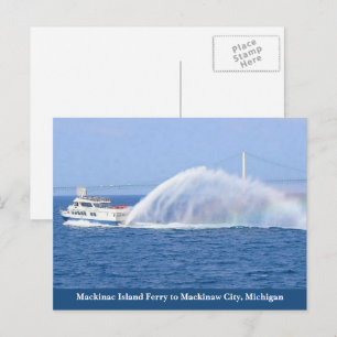 Mackinac Island Veerboot naar Mackinaw City, Michi Briefkaart