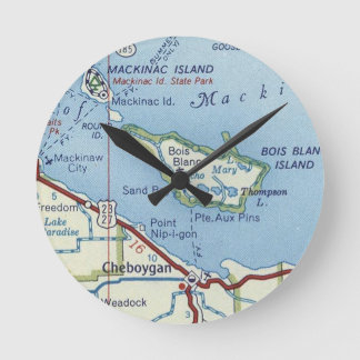 Mackinac Island Vintage Map Ronde Klok