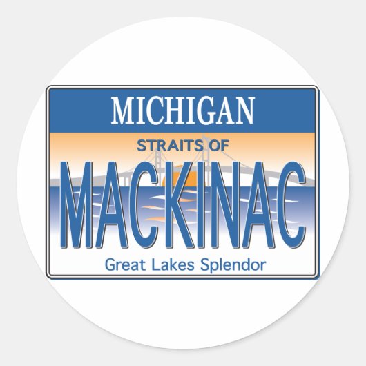 Mackinac-licentie Ronde Sticker (Voorkant)