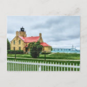 Mackinac Light and Bridge Briefkaart (Voorkant)