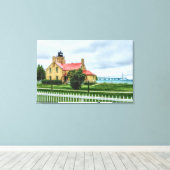 Mackinac Light and Bridge Canvas Afdruk (Insitu (Houten vloer))