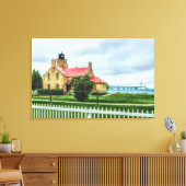Mackinac Light and Bridge Canvas Afdruk (Insitu (Woonkamer))