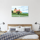 Mackinac Light and Bridge Canvas Afdruk (Insitu (Slaapkamer))