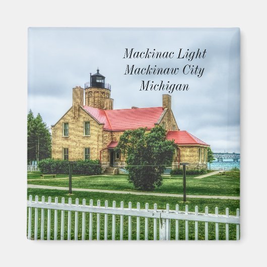 Mackinac Light and Bridge Magneet (Voorkant)