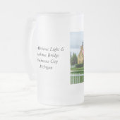 Mackinac Light and Bridge Matglas Bierpul (Voorkant links)