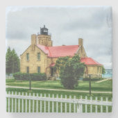 Mackinac Light and Bridge Stenen Onderzetter (Voorkant)